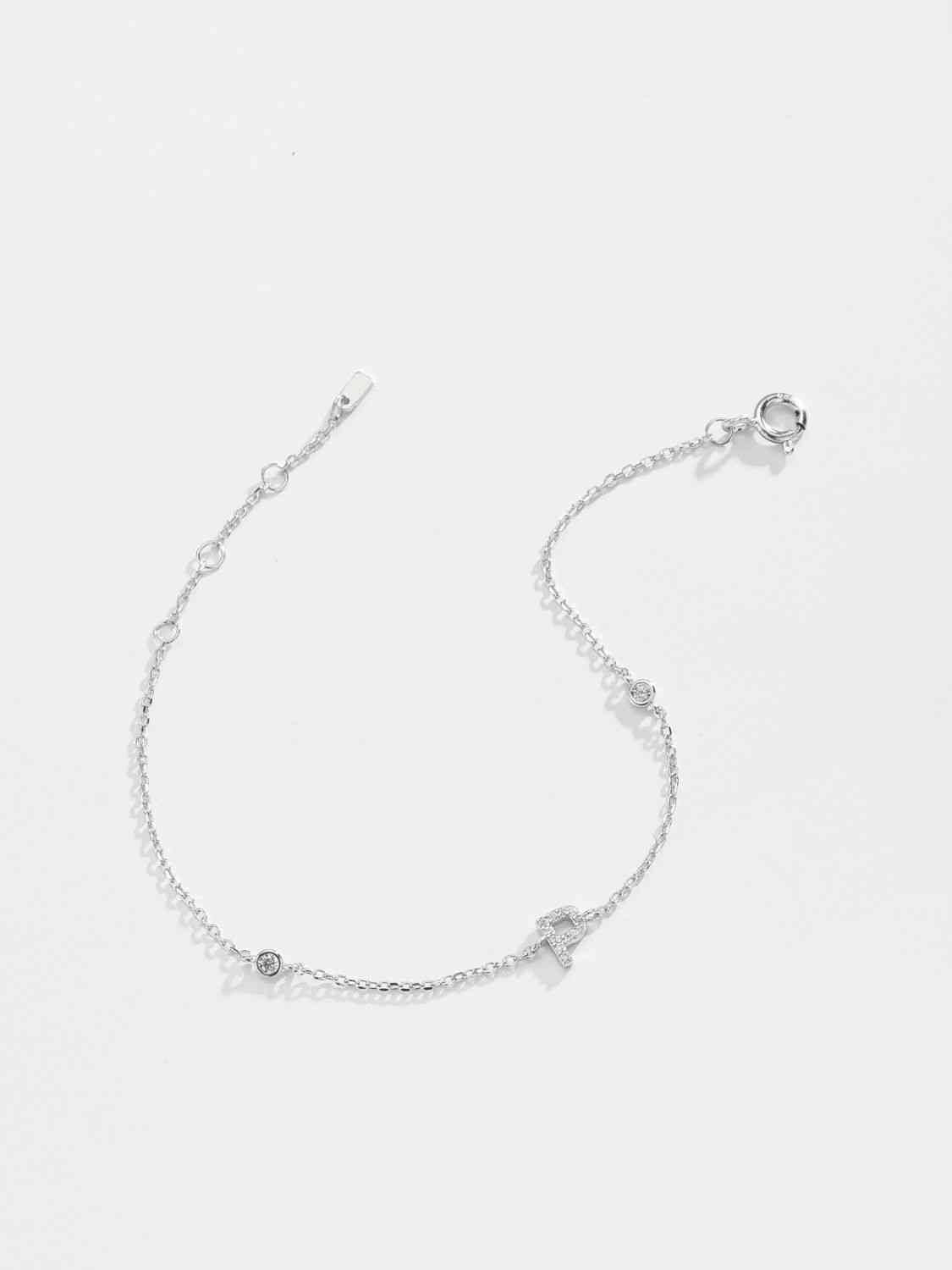 Pulsera de plata de ley 925 con circonitas de L a P