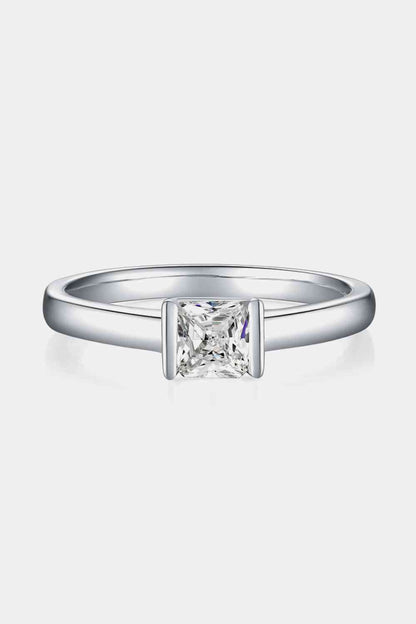 Bague solitaire en argent sterling 925 moissanite