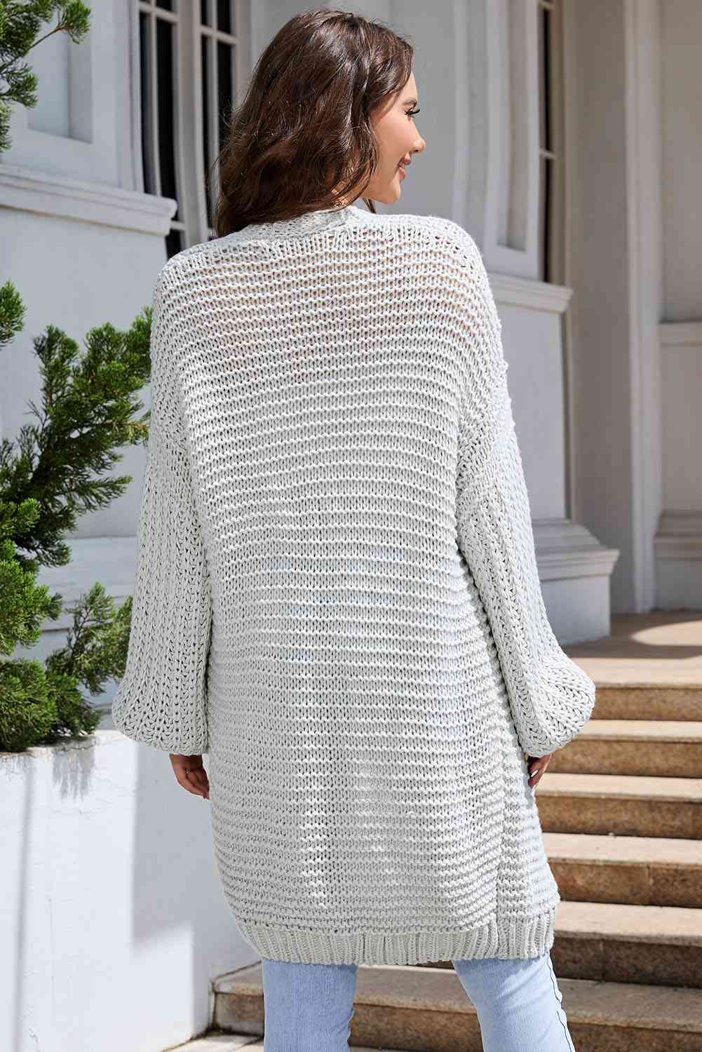 Cardigan long ouvert sur le devant