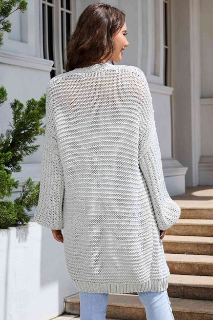 Cardigan long ouvert sur le devant