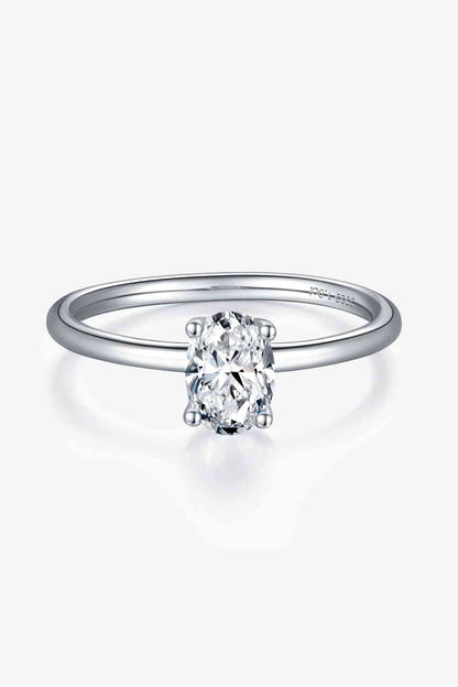 Bague solitaire en argent sterling 925 moissanite 1 carat