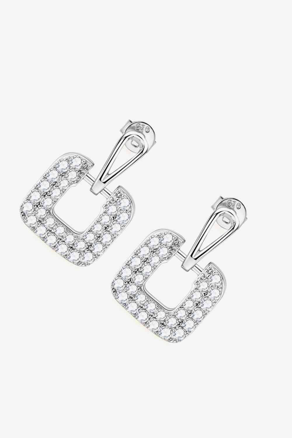 Boucles d'oreilles pendantes en argent sterling 925 moissanite 1,68 carat