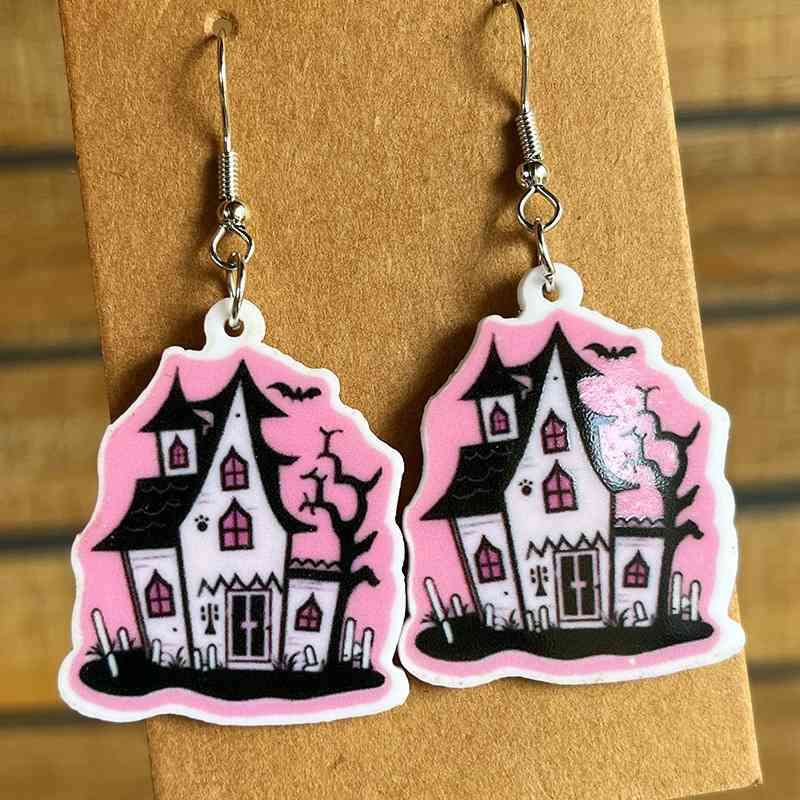 Boucles d'oreilles pendantes en acrylique sur le thème d'Halloween