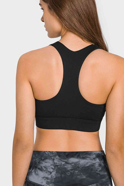 Soutien-gorge de sport zippé à dos nageur