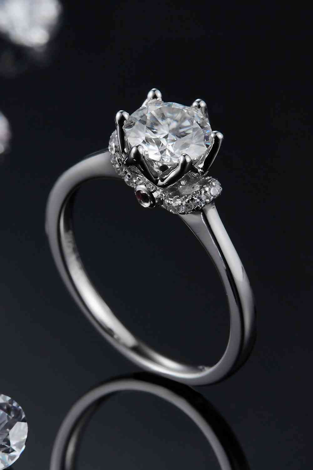 Bague en argent sterling 925 moissanite 1 carat