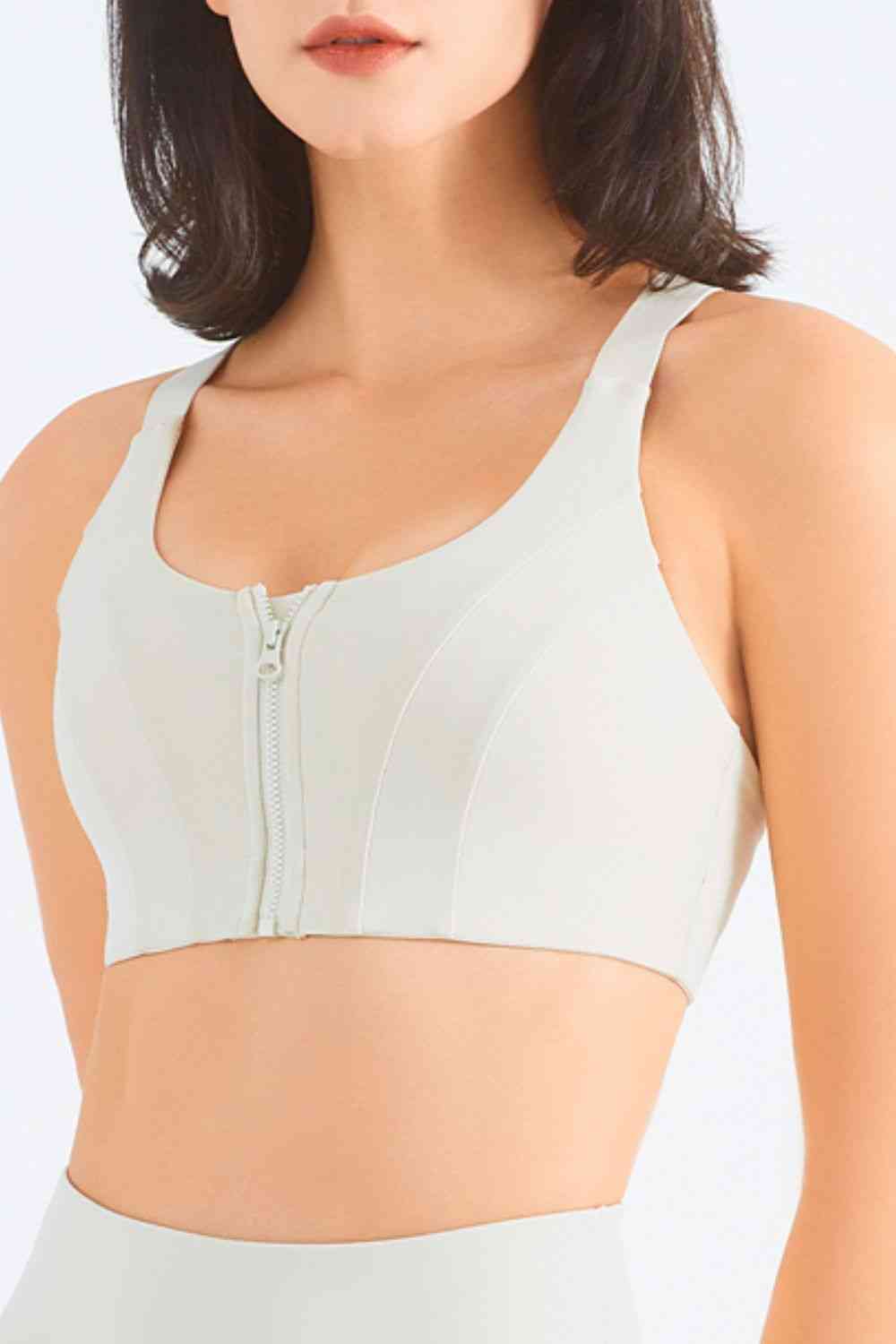 Soutien-gorge de sport zippé à dos nageur