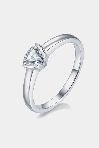 Bague solitaire en argent sterling 925 moissanite