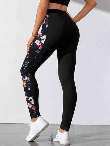 Pantalon à taille large et imprimé floral