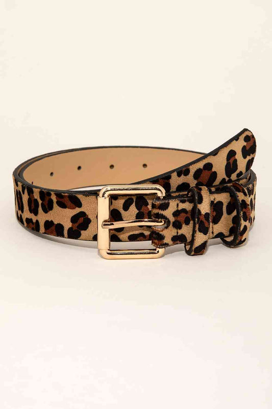 Cinturón de piel sintética de leopardo