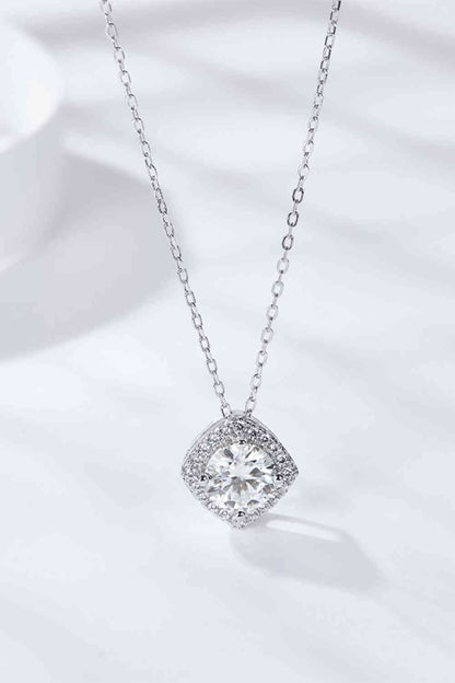 Collier pendentif géométrique Moissanite 1 Carat