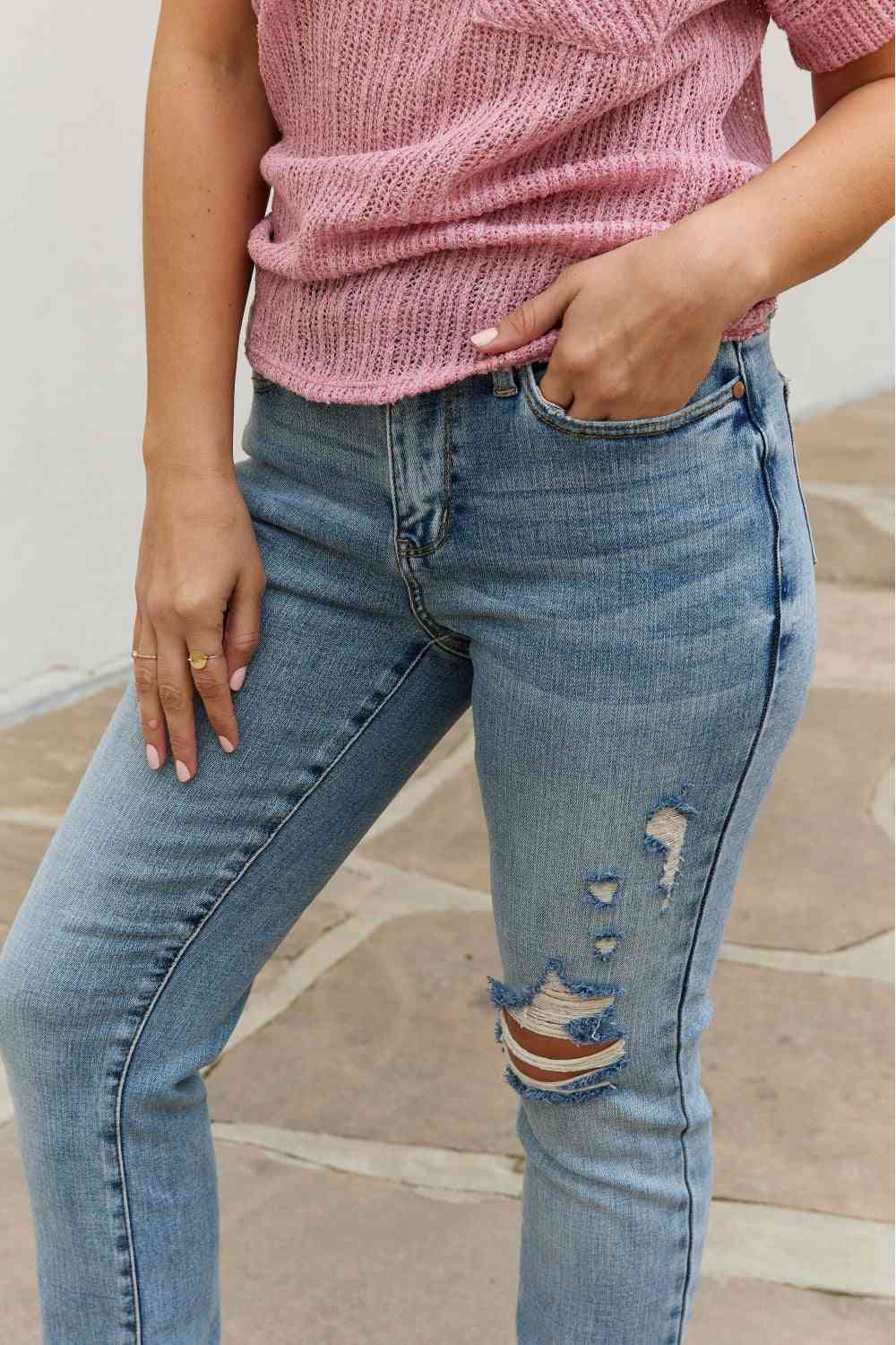 Jean boyfriend taille mi-haute Judy Blue Macy pleine taille