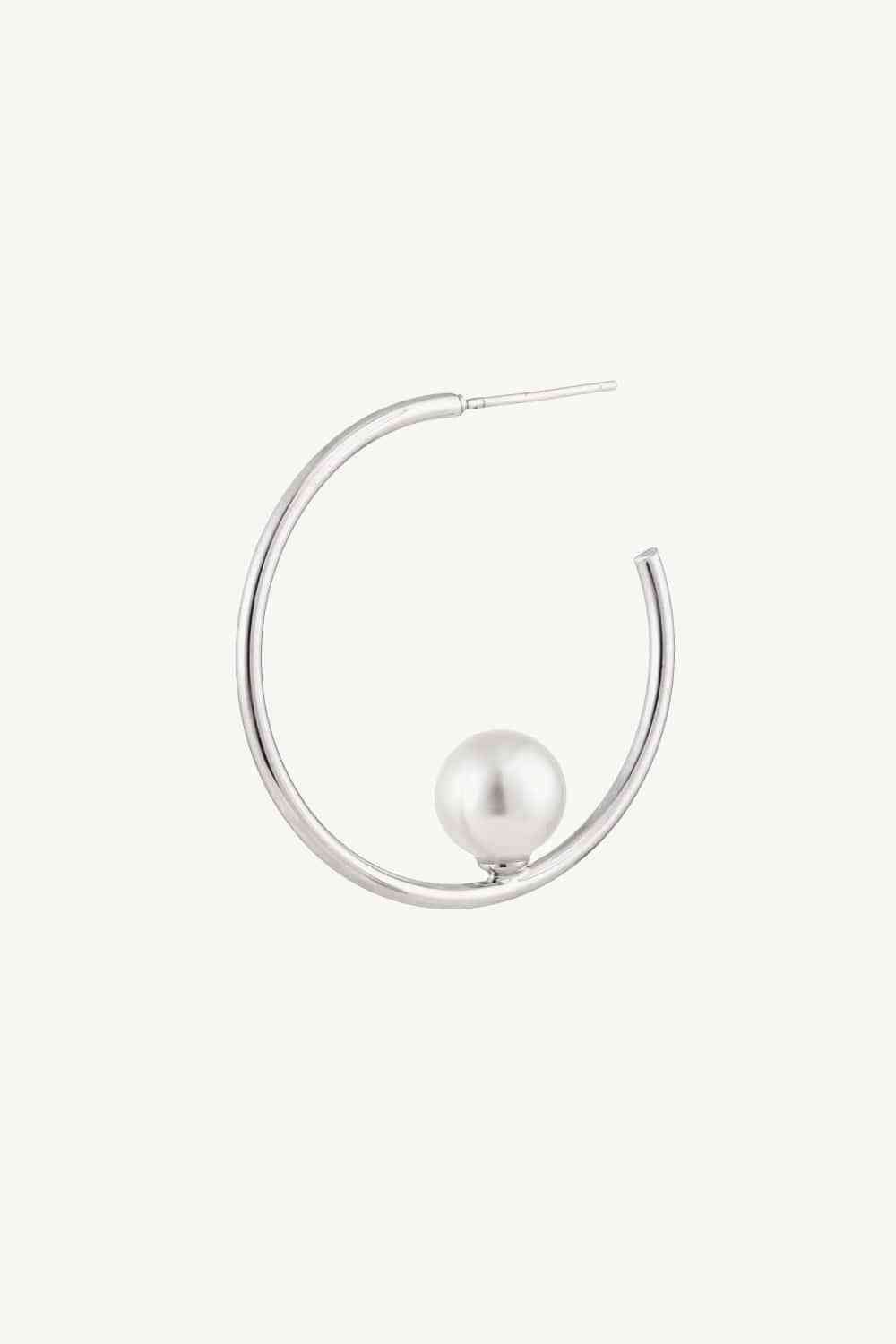 Pearl C-Hoop Earrings