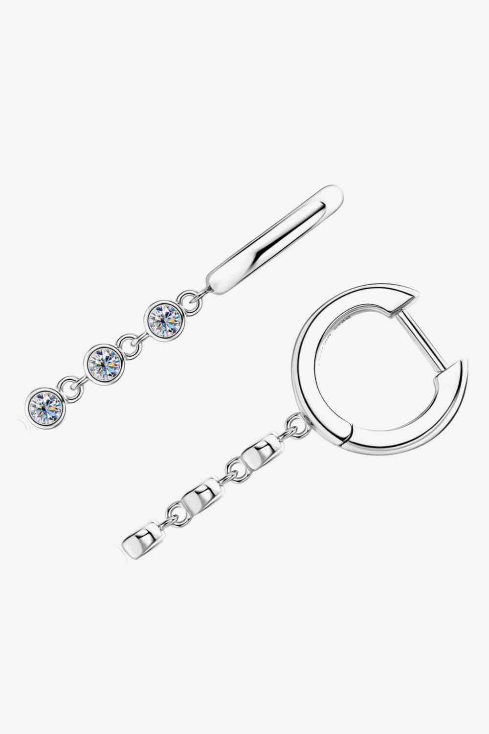 Boucles d'oreilles en argent sterling 925 avec décor Moissanite