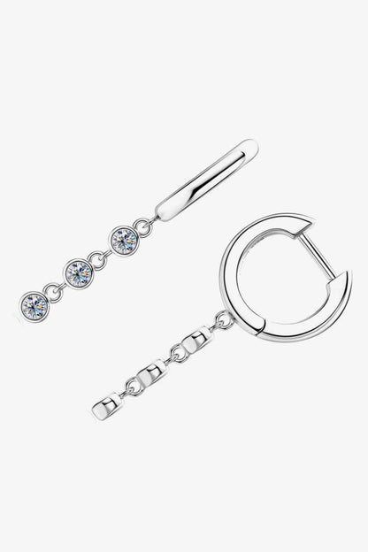 Boucles d'oreilles en argent sterling 925 avec décor Moissanite