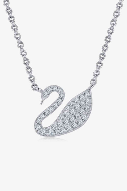 Collier en argent sterling 925 avec cygne moissanite