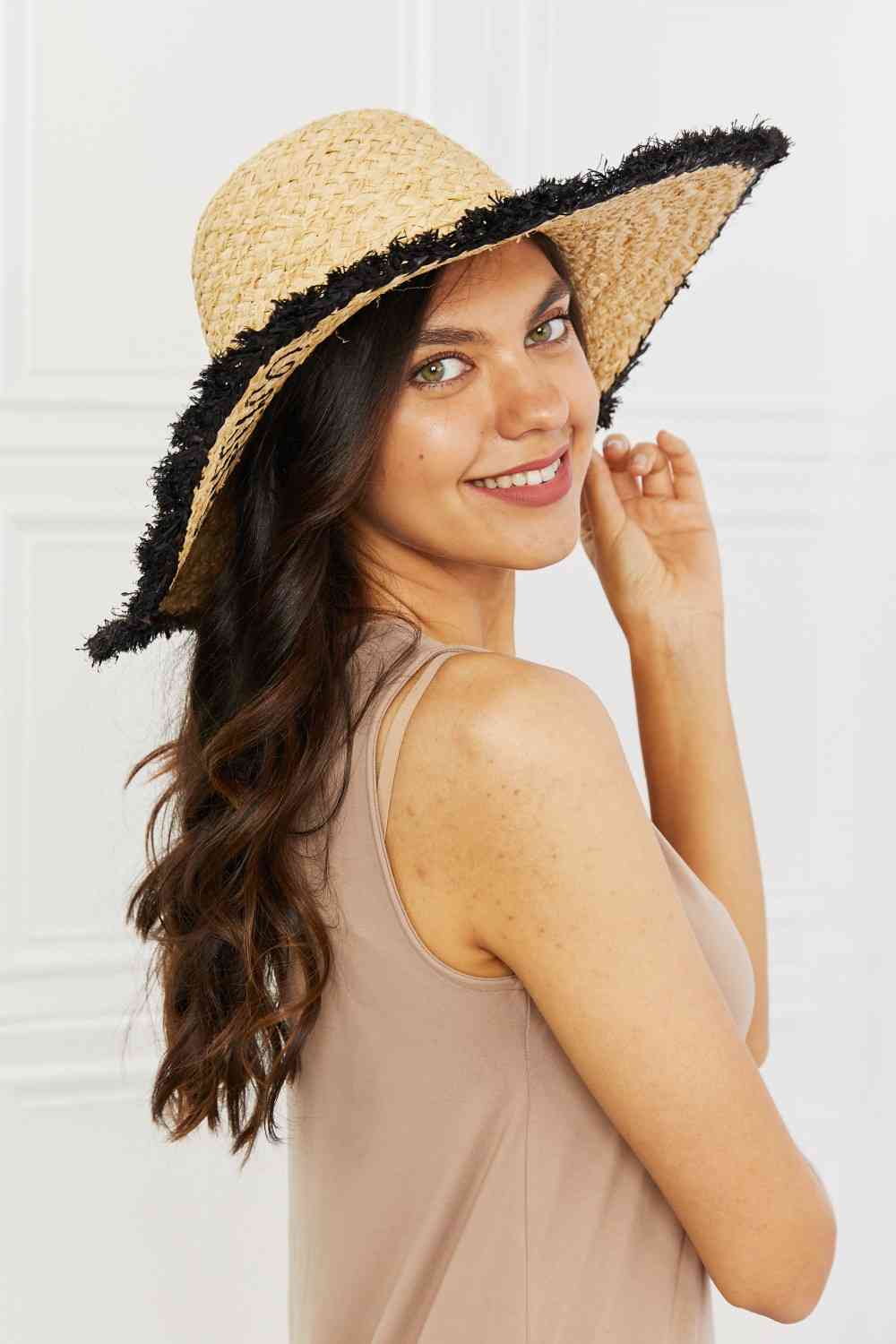 Chapeau à franges en paille Fame Sunshine