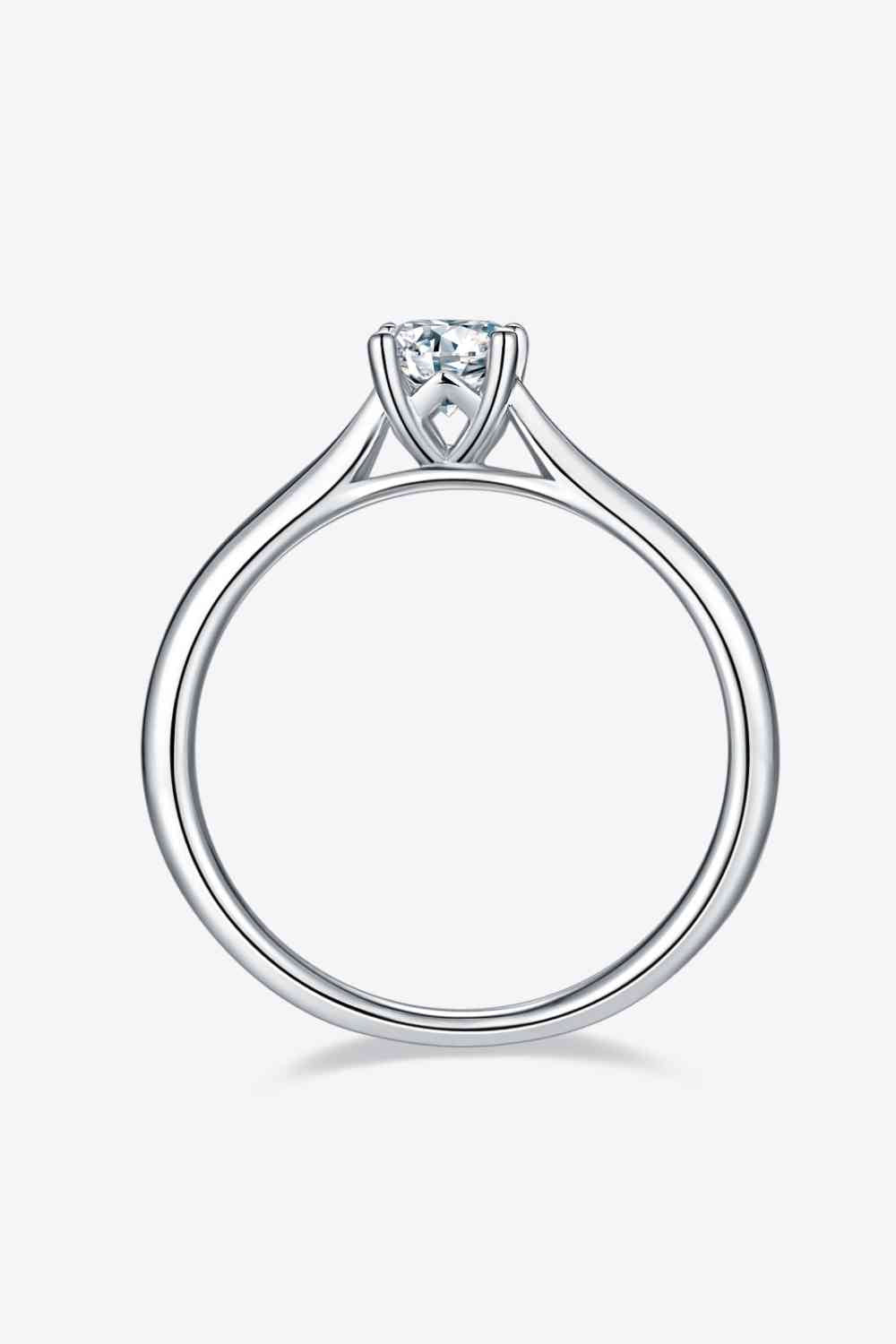 Bague solitaire en argent sterling 925 moissanite