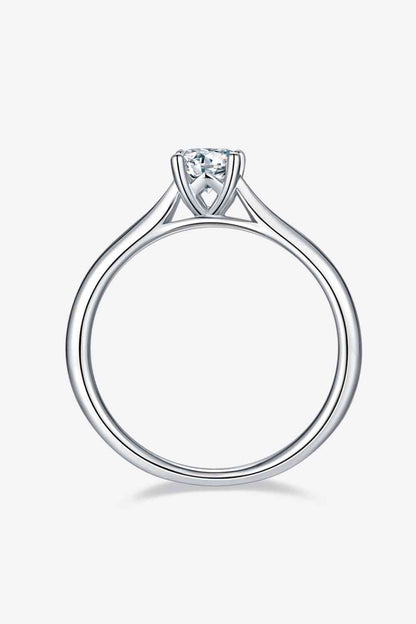 Bague solitaire en argent sterling 925 moissanite