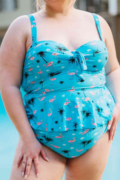 Ensemble tankini à basque noué