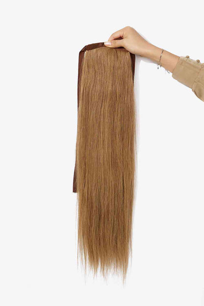 24" 130g #10 Cabello humano liso con cola de caballo