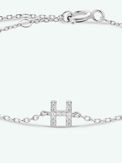 Bracelet en argent sterling 925 avec zircon G à K