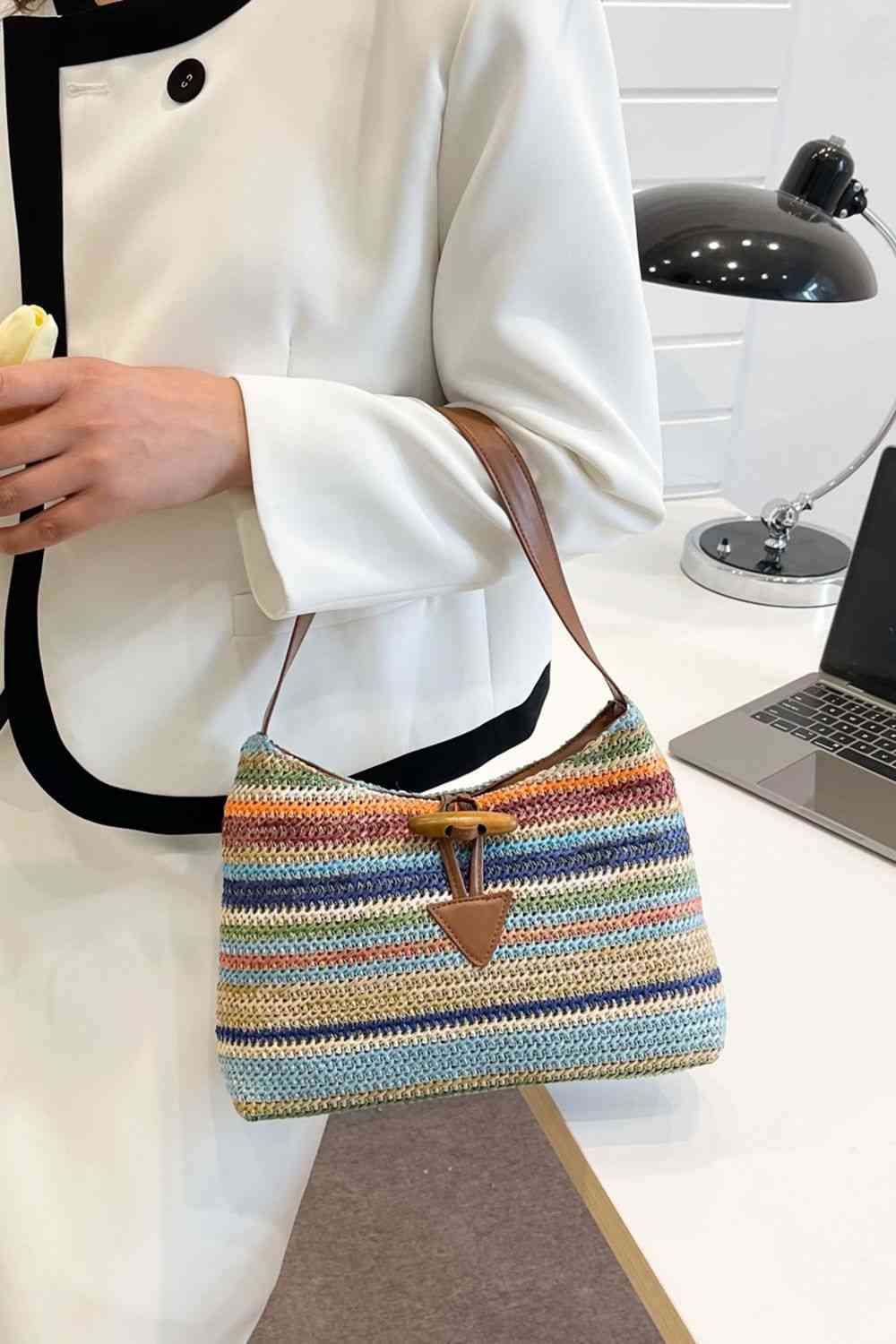 Bolso de hombro de paja multicolor Adored