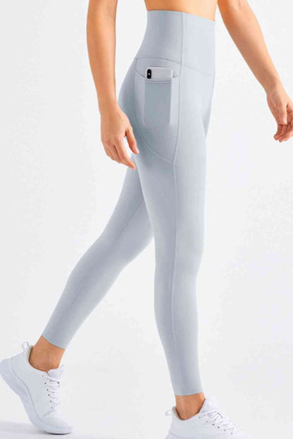 Leggings de yoga con bolsillo y pretina elástica altamente elásticos