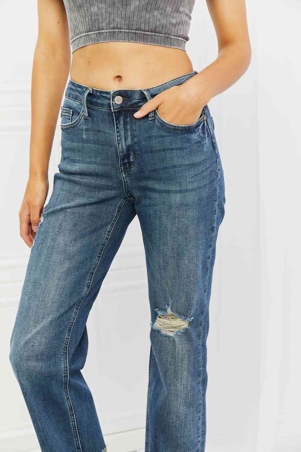 Judy Blue Michelle Full Size Straight Dad Jeans