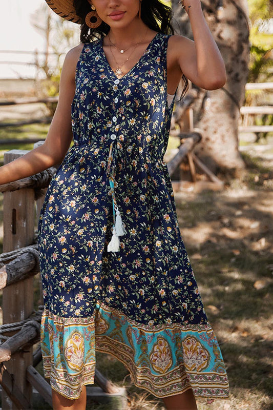 Floral Boho Mixed Print Dress