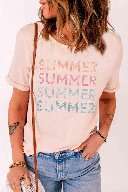 T-shirt col rond à revers SUMMER