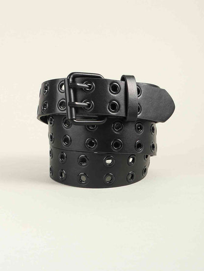 Ceinture en cuir PU à œillets