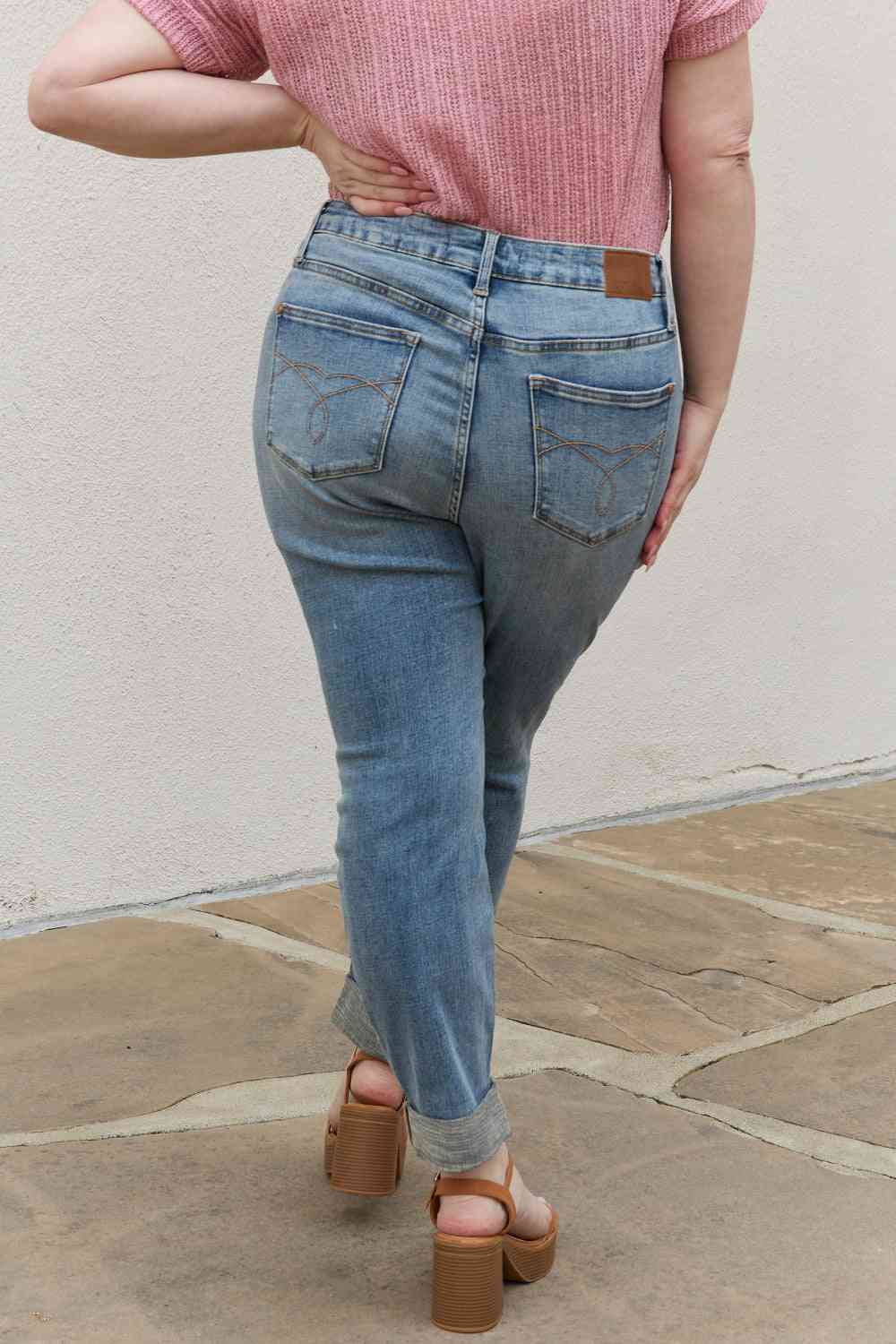 Jean boyfriend taille mi-haute Judy Blue Macy pleine taille