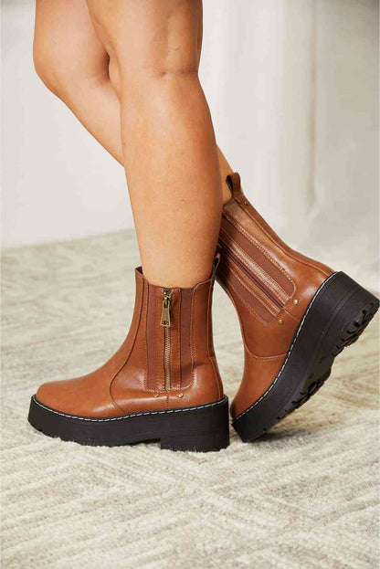 Bottes à plateforme avec fermeture éclair latérale Forever Link