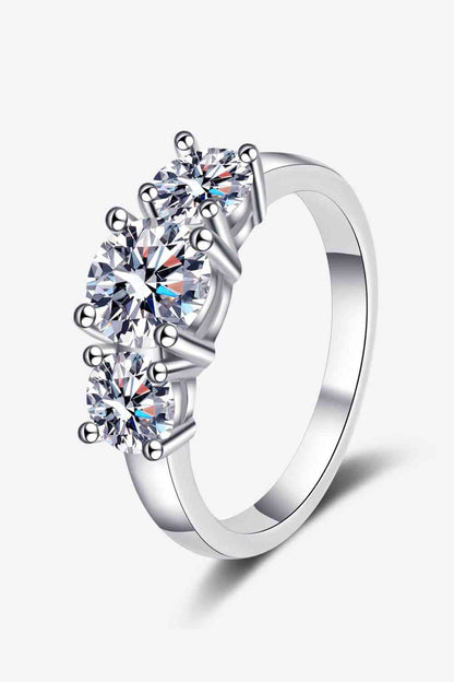 Bague moissanite élégante en argent sterling 925