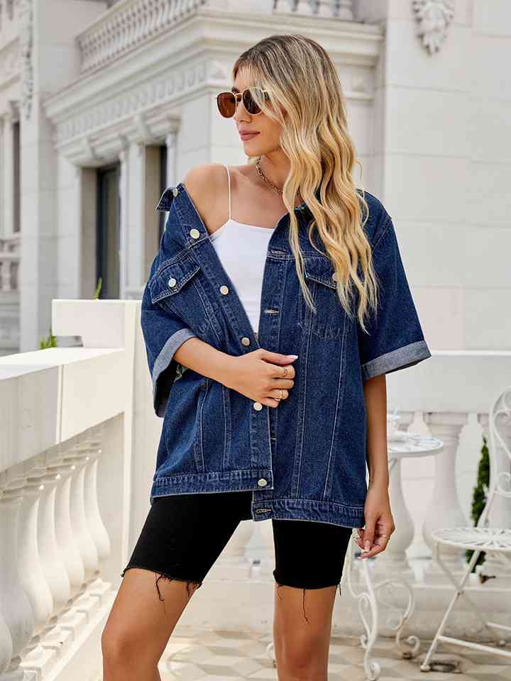 Half Sleeve Denim Jacket