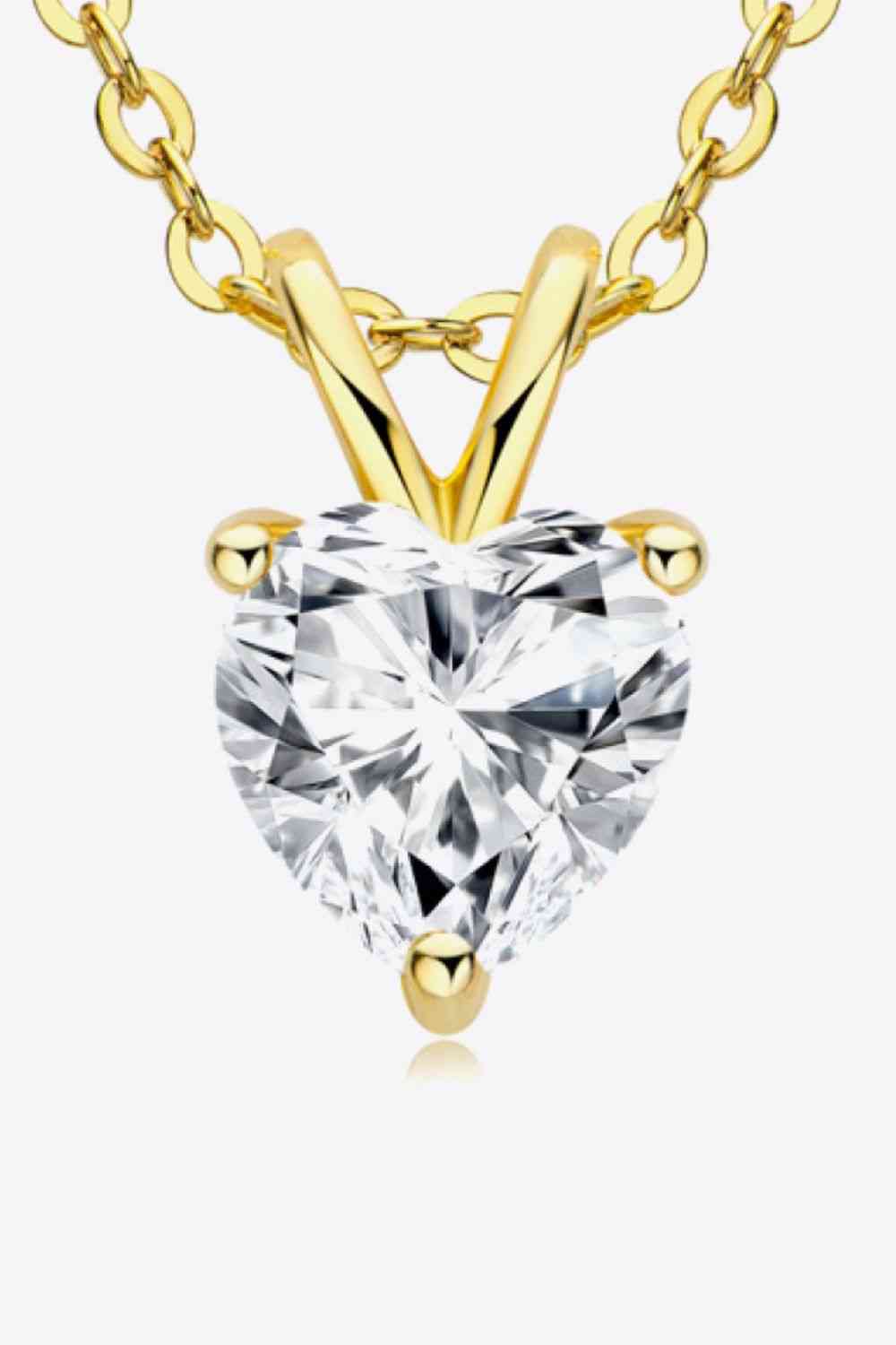 Collier pendentif en forme de cœur moissanite 1 carat