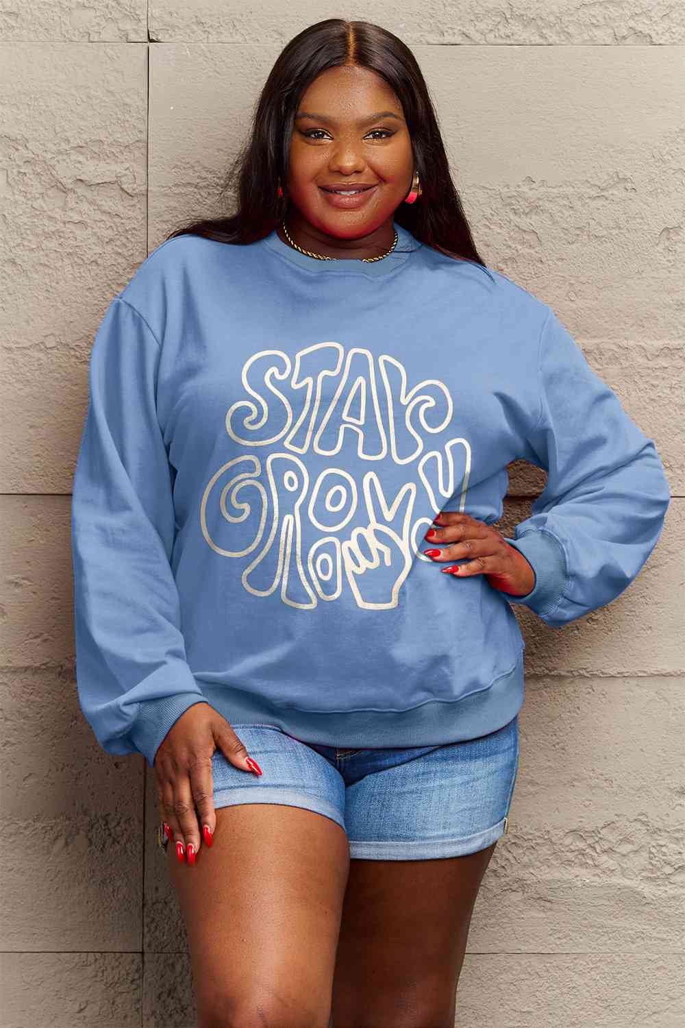 Sweat-shirt graphique Simply Love pleine taille