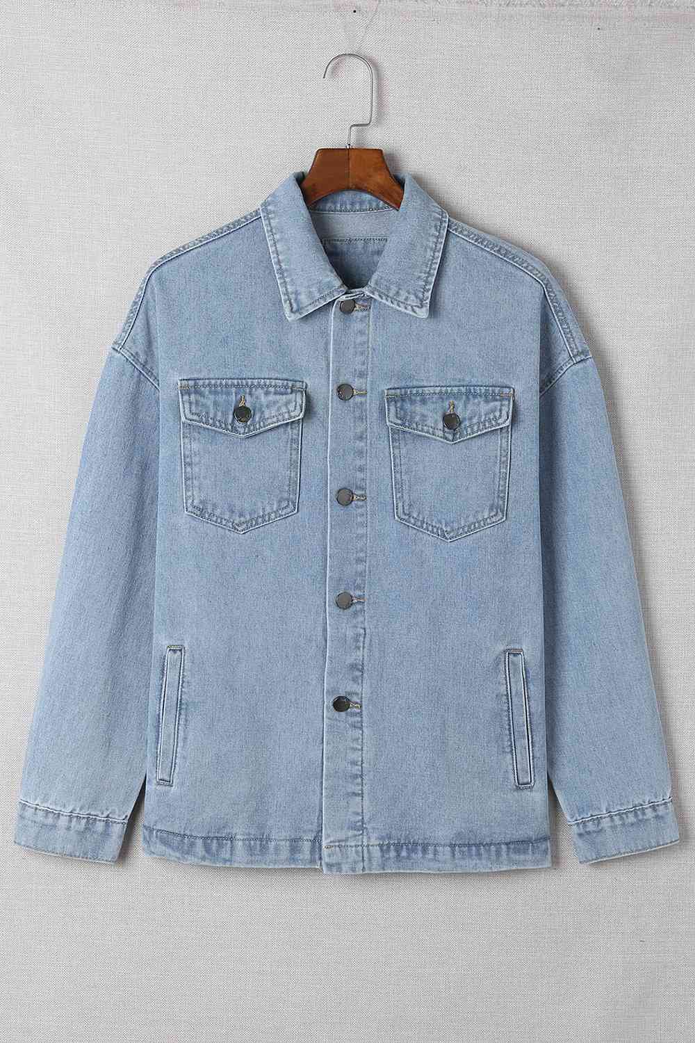 Veste en jean à col boutonné