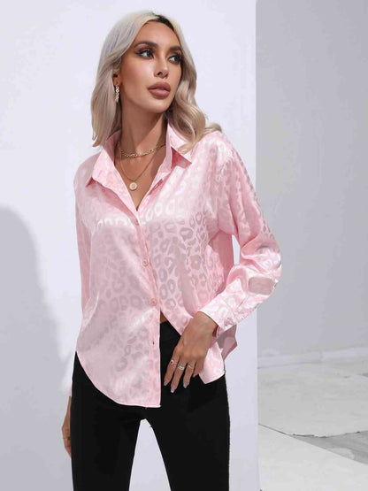 Chemise boutonnée à col imprimé