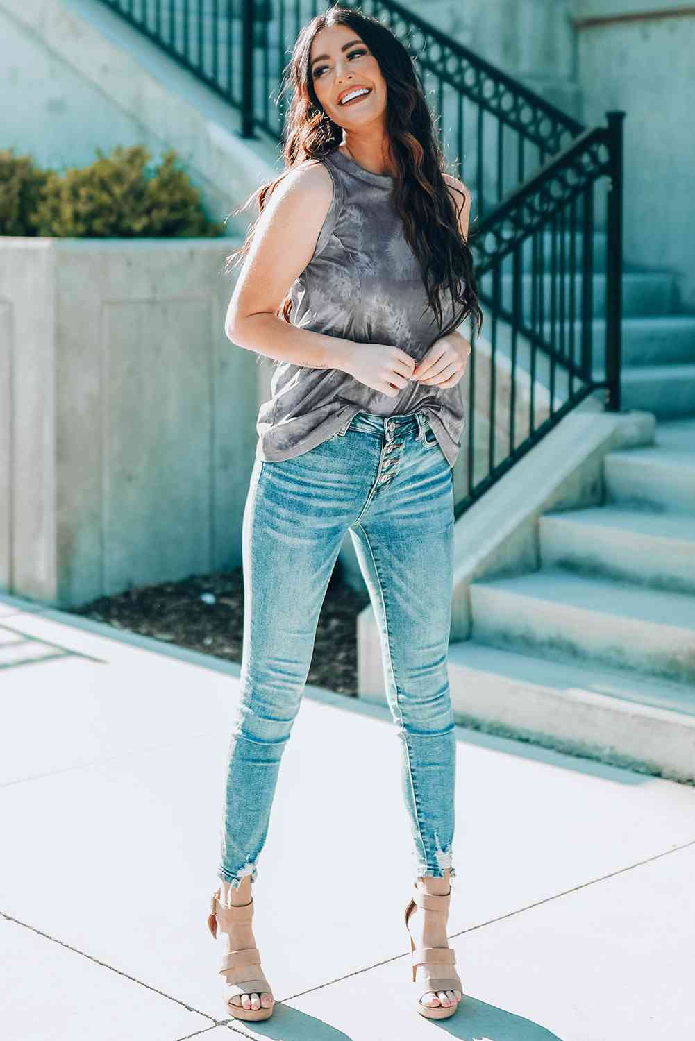 Tie-Dye Round Neck Tank