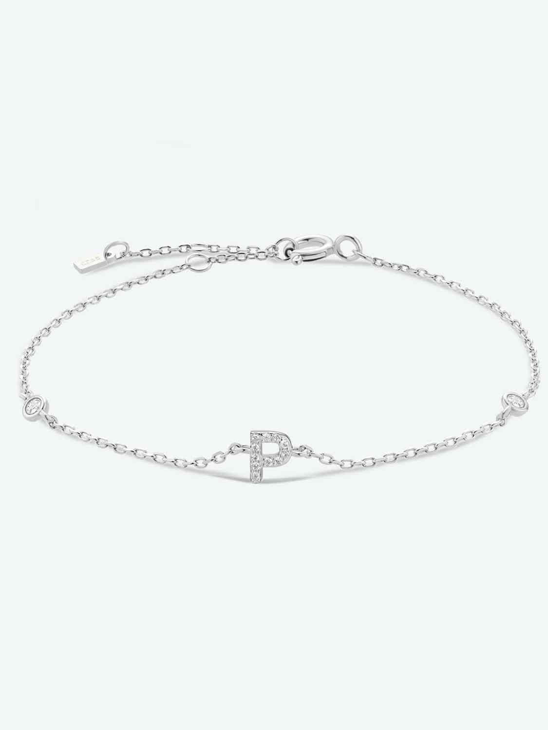 Pulsera de plata de ley 925 con circonitas de L a P