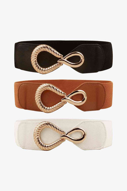 Ceinture élastique à boucle en alliage côtelé