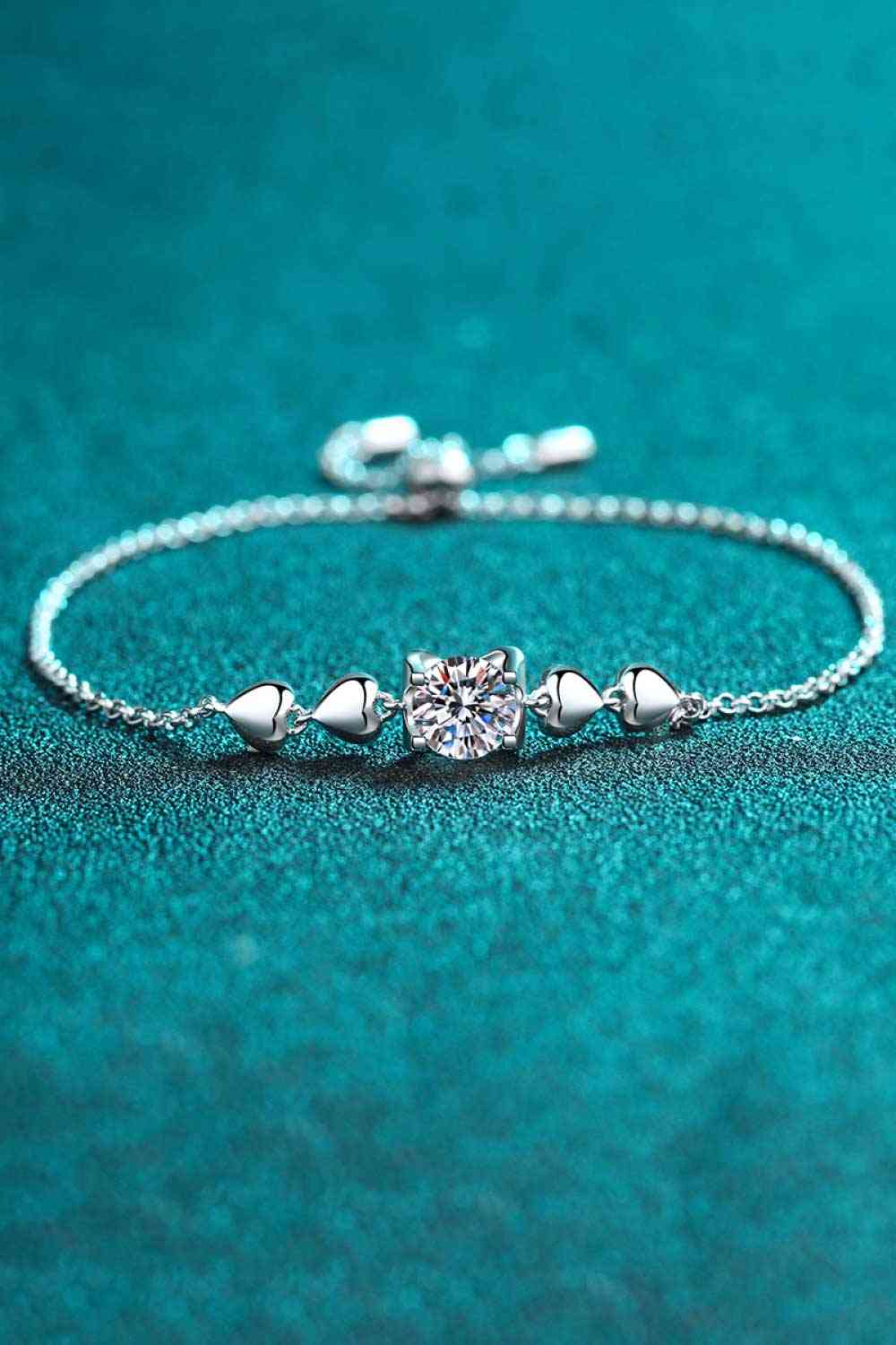 Bracelet cœur moissanite 1 carat