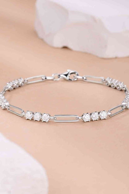 Pulsera de plata de ley 925 con moissanita de 1,8 quilates