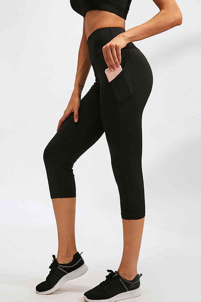 Legging actif coupe slim à large taille et poches