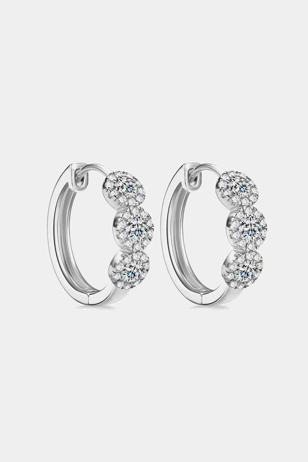 Boucles d'oreilles Huggie en argent sterling 925 Moissanite