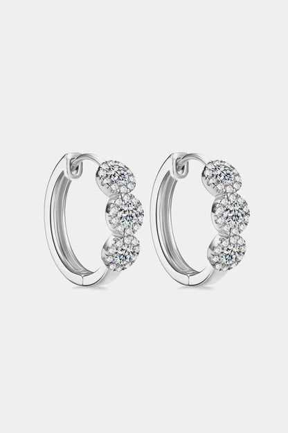 Boucles d'oreilles Huggie en argent sterling 925 Moissanite