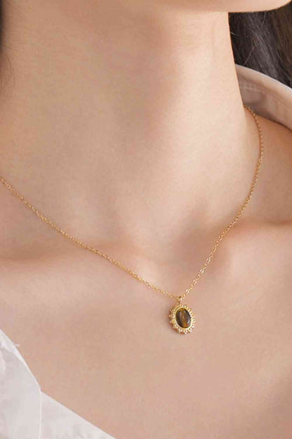 Collier avec fermoir mousqueton en acier inoxydable