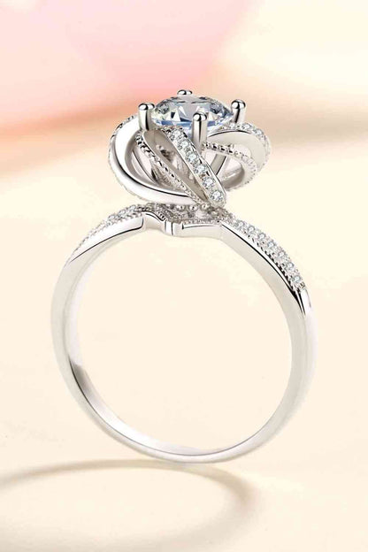 Bague en argent sterling 925 moissanite 1 carat