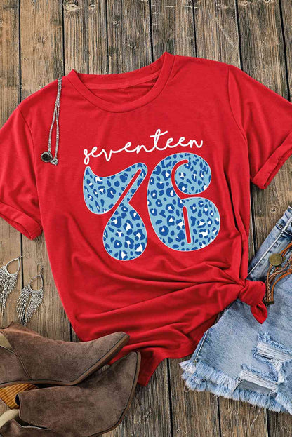 SEVENTEEN 76 T-shirt graphique à manches resserrées